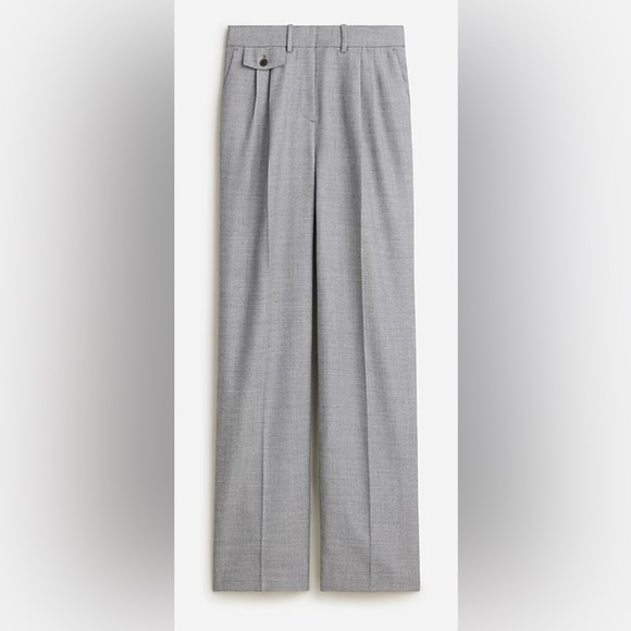 NWOT Jcrew Collection pleated wide-leg pant in wool blend - Picture 4 of 9